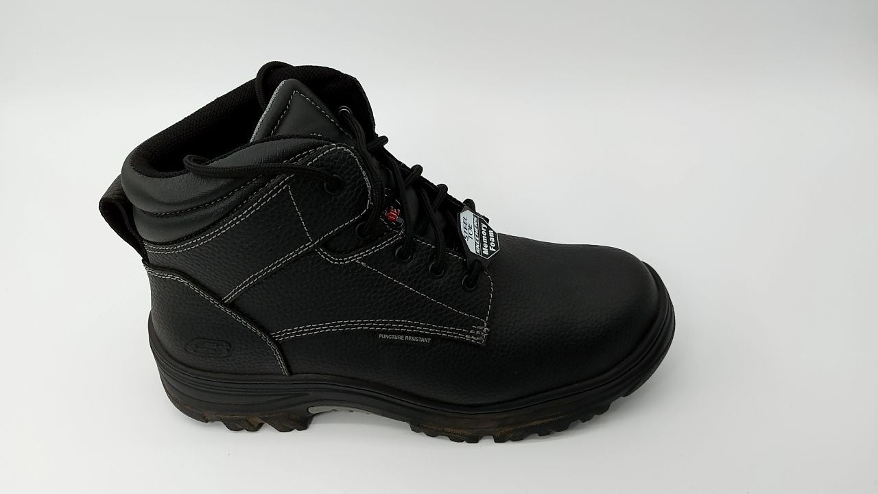 Skechers Burgin Tarlac ST Boots 11.5 Wide Black Steel Toe Work Boots
