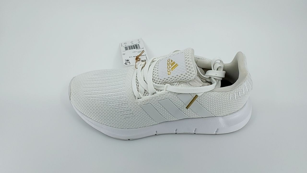 adidas Womens Swift Run White/White/Gold Metallic 8