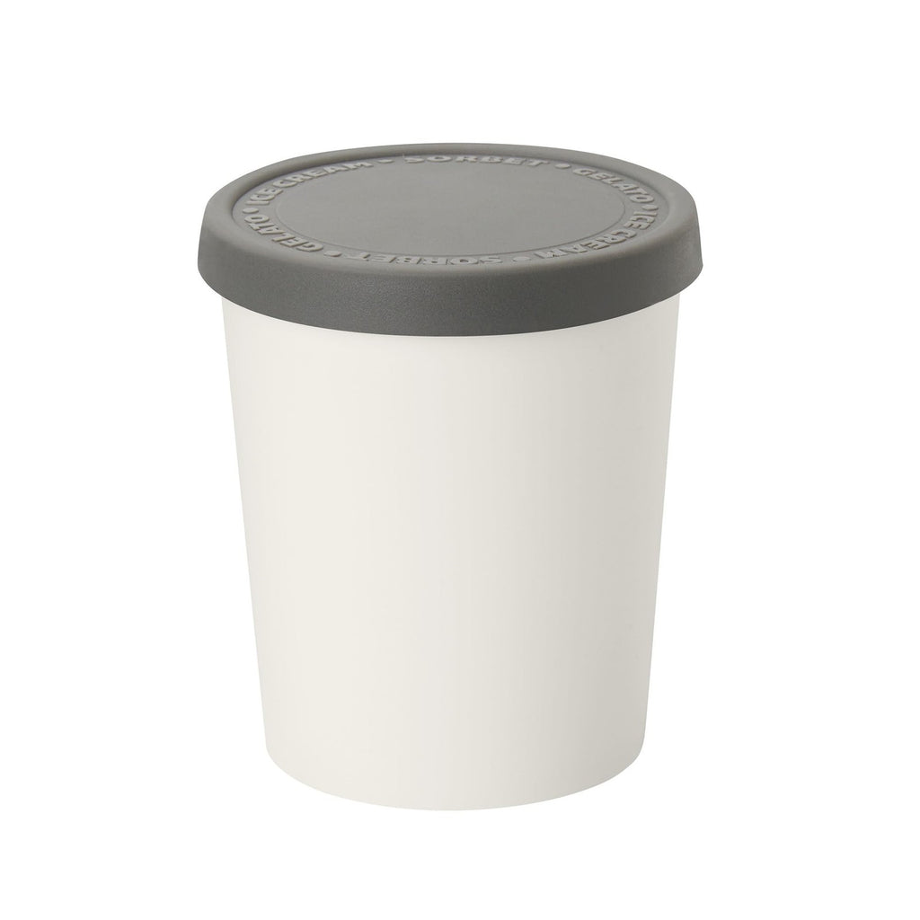 Stackable 1 Qt Ice Cream Tub - Charcoal, Silicone Lid, Dishwasher-Safe