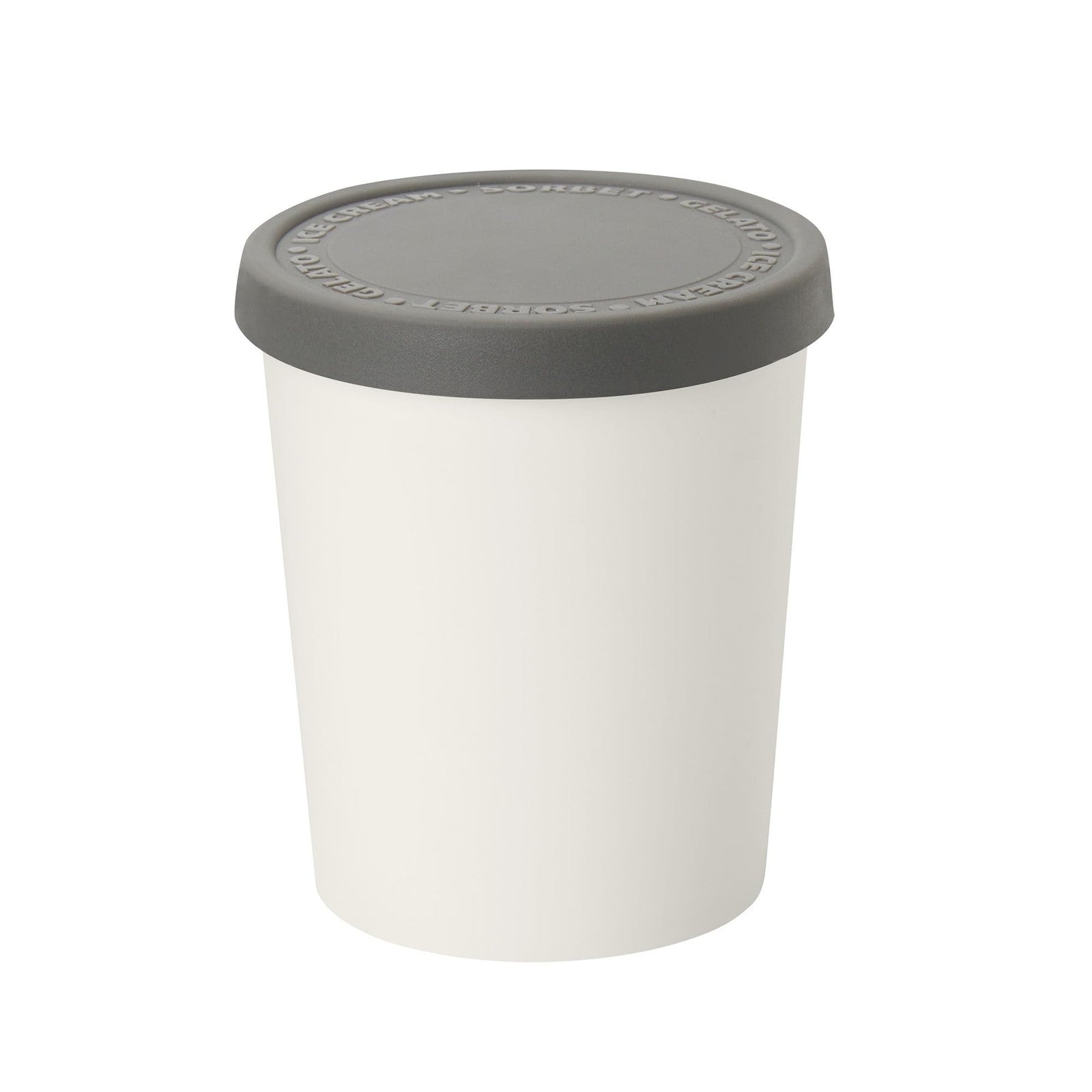 Stackable 1 Qt Ice Cream Tub - Charcoal, Silicone Lid, Dishwasher-Safe