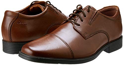 Clarks Men's Tilden Cap, Dark Tan Leather, 10.5M