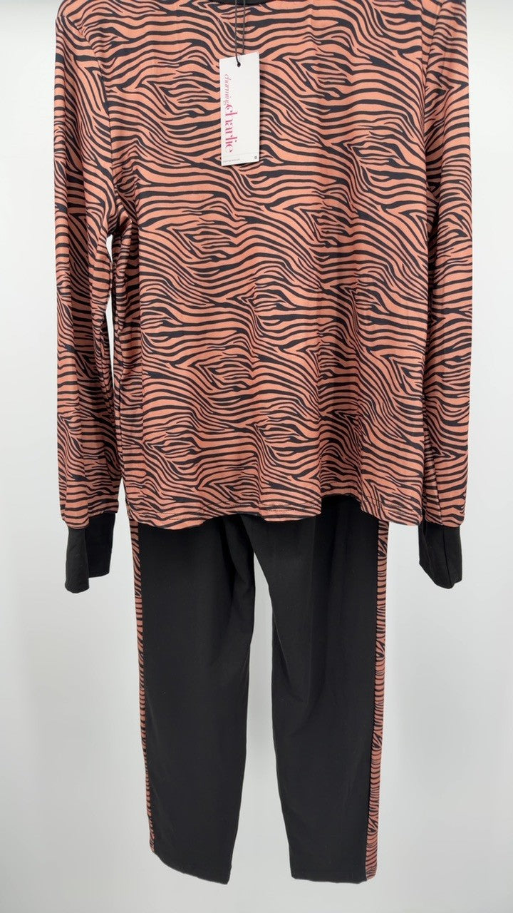 Zebra Print Top and Pants Set