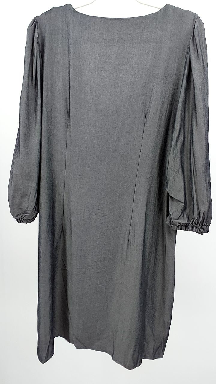 Full Size V-Neck Half Sleeve Denim Dress