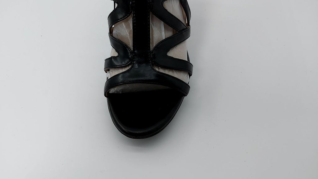 Naturalizer Womens Baylor Strappy High Heel Dress Sandal Black Smooth 8 M