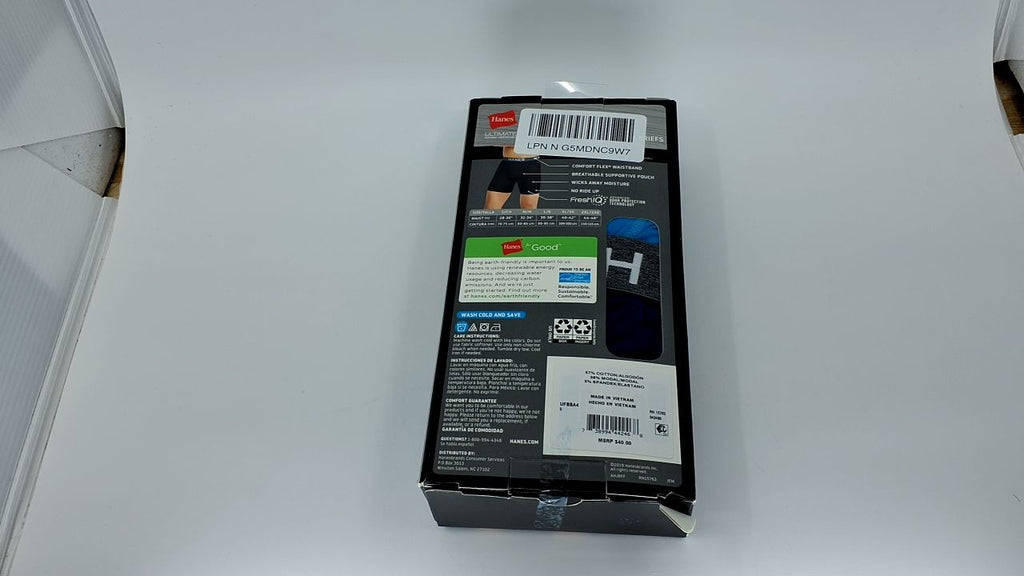 Hanes Men's Boxer Briefs 4-Pack, Small, Ultra Soft Cotton Modal, Red/Blue/Navy