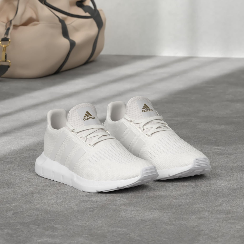 adidas Womens Swift Run White/White/Gold Metallic 8
