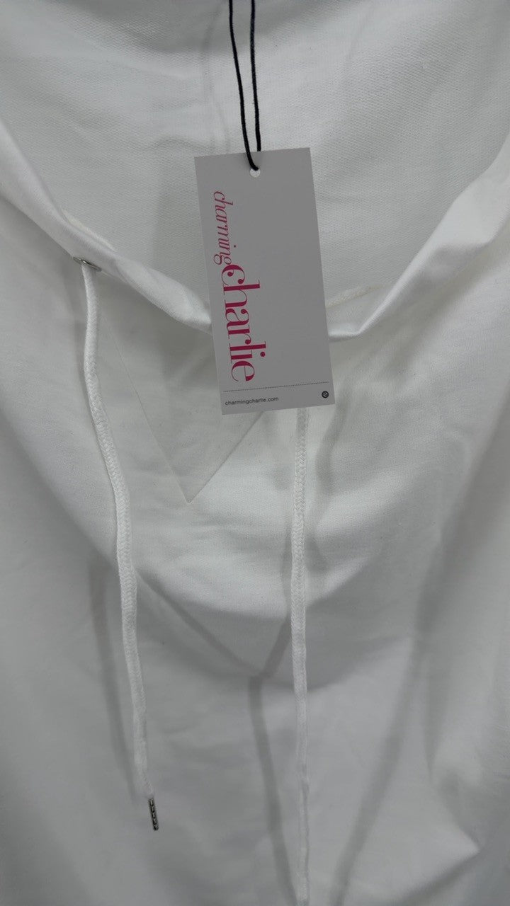 Full Size Off-Shoulder Drawstring Long Sleeve Top Plus Size