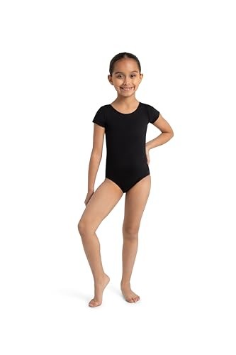 Capezio girls Team Basic Short Sleeve athletic leotards, Black, 8 10 US