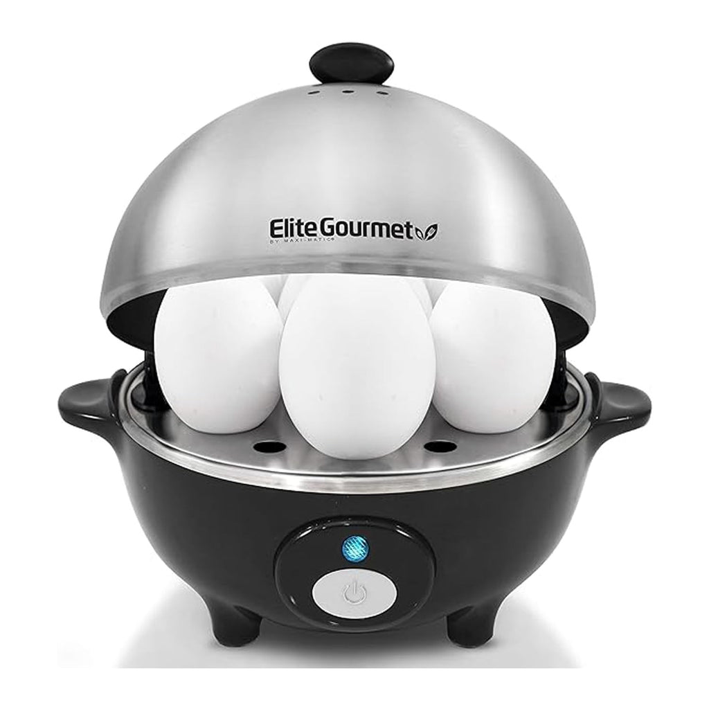 Elite Gourmet EGC-508 Egg Cooker, 7 Egg, Stainless Steel, Auto Shut-Off