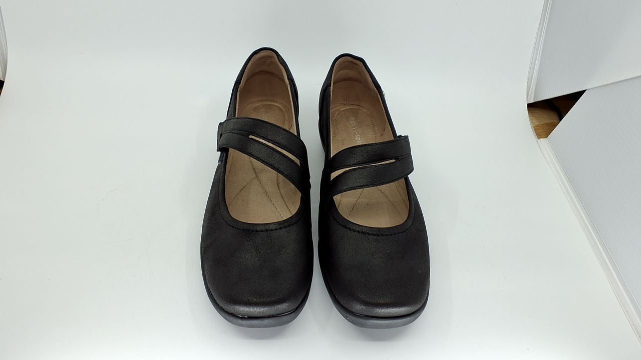 Easy Spirit Women's Aranza Mary Jane Flat, Black, 10 Wide