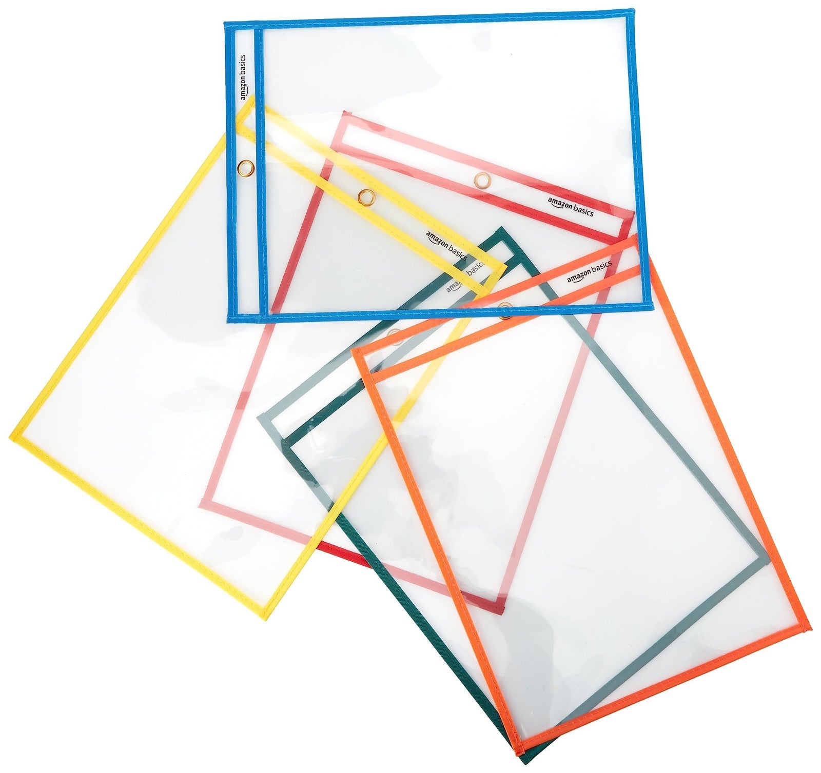 Dry Erase Ticket Holder Pockets 8.5X11, 25-Pack, Multicolored Edges