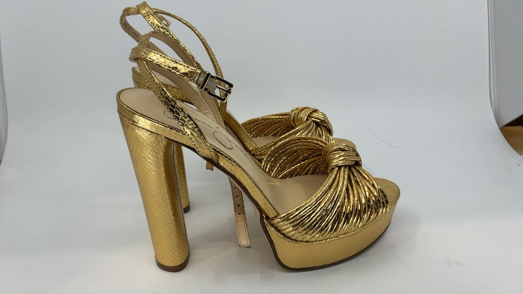 Jessica Simpson Women's Immie Platform Sandal Heeled, Gold, 7