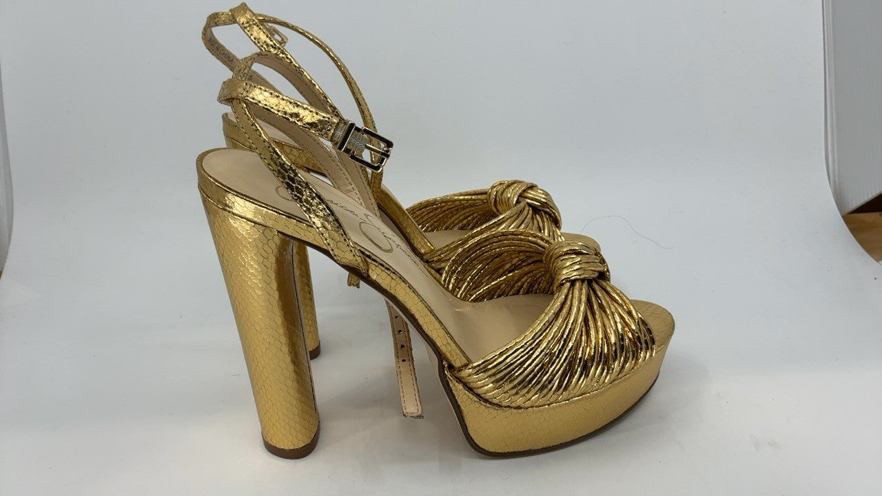Jessica Simpson Women's Immie Platform Sandal Heeled, Gold, 7