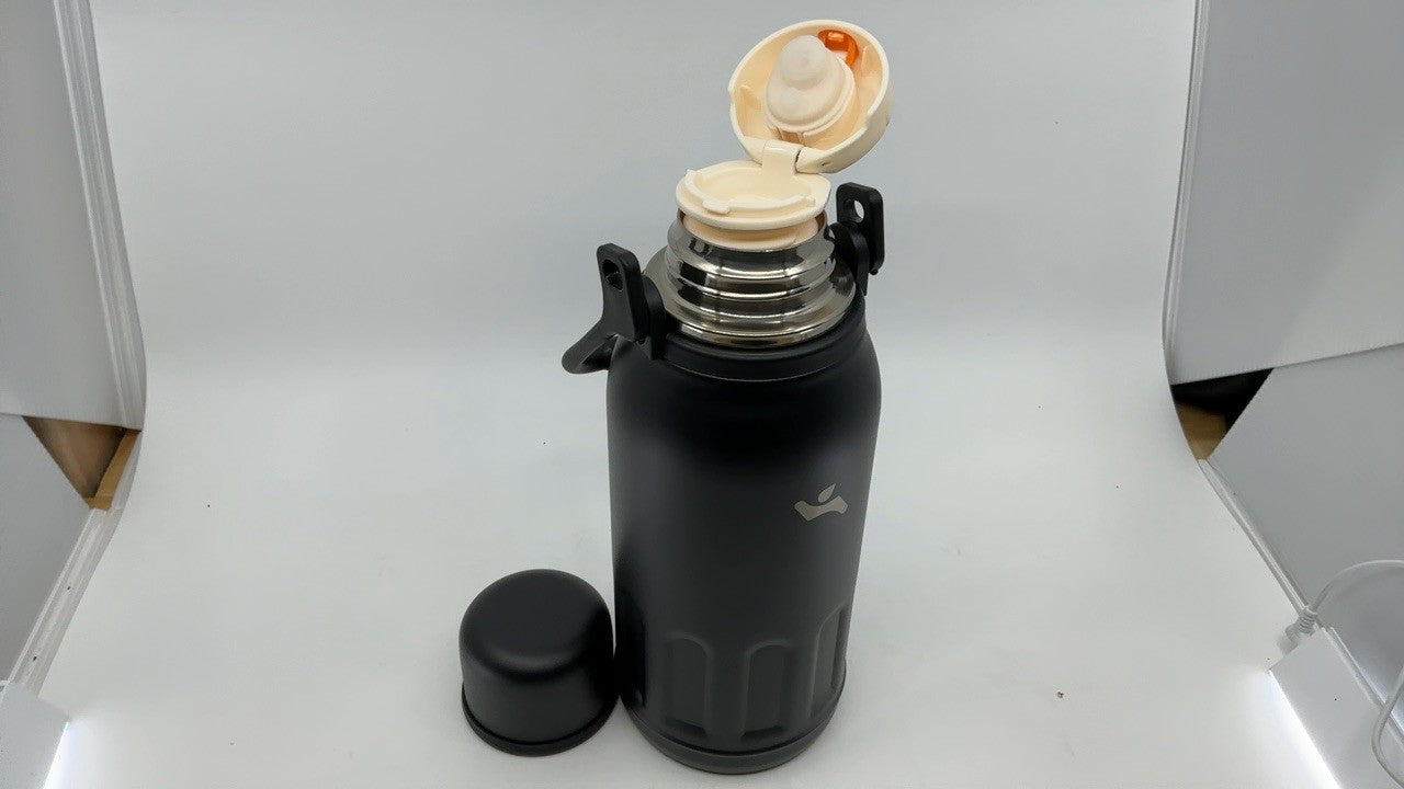 Konokyo 40 OZ Vacuum Water Bottle, Black, Stainless Steel