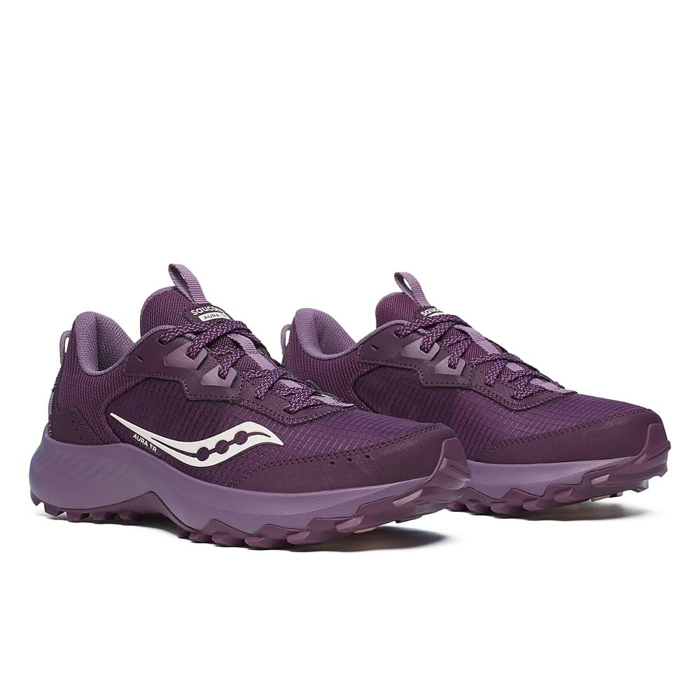 Saucony Women's Aura TR Hiking Shoe, Plum/Pearl, 5
