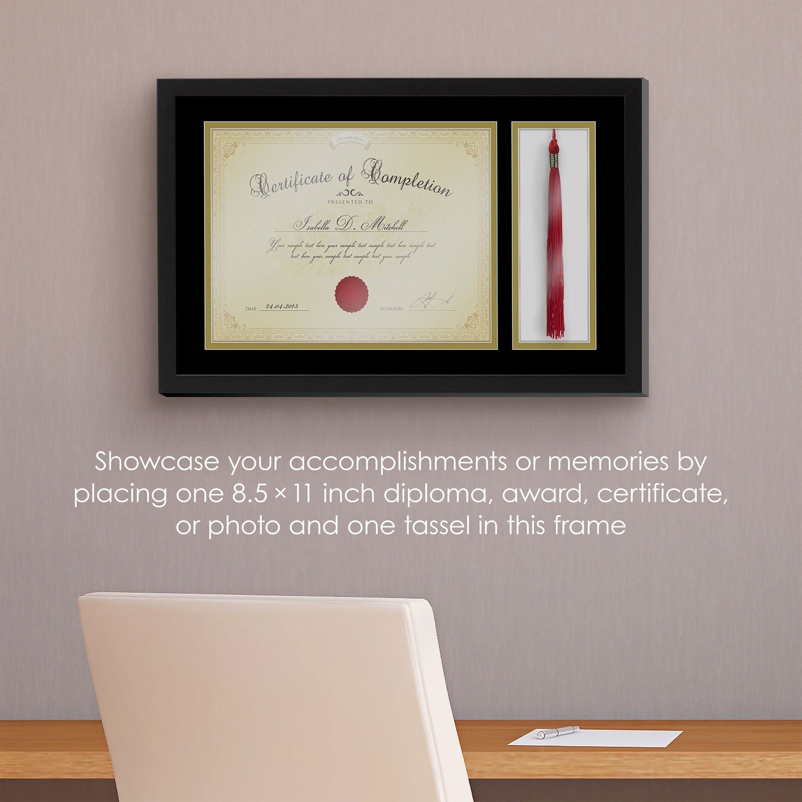 Melannco 18.8x12.1 In Black Diploma Frame for 8.5x11 In Certificate