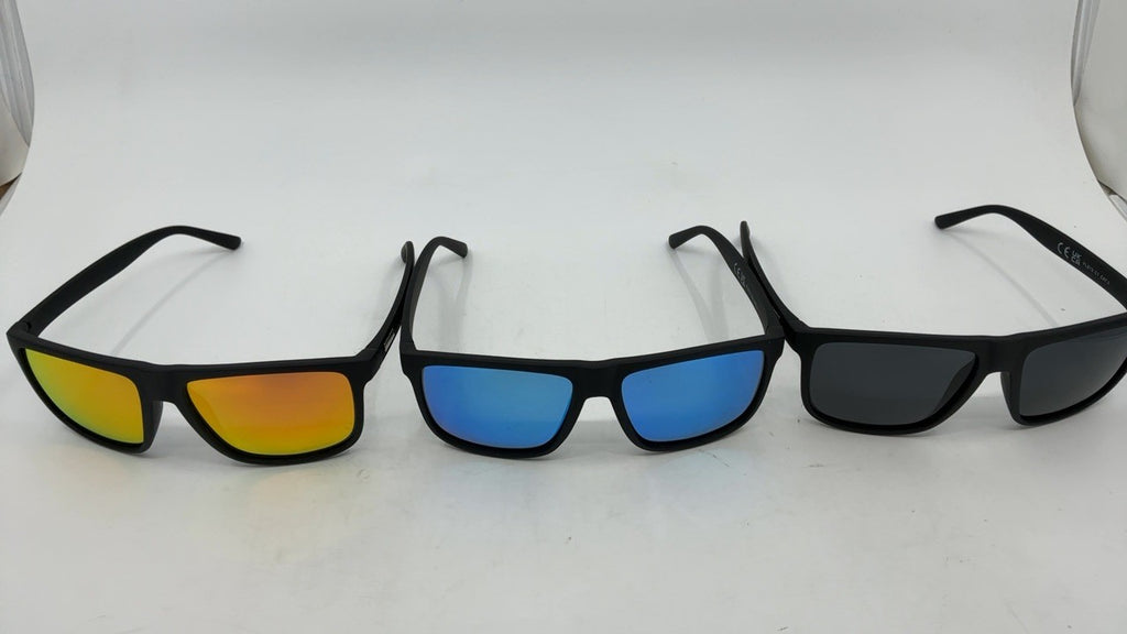 KALIYADI Sunglasses for Men, Polarized, Driving & Fishing, Black/Ice Blue/Red