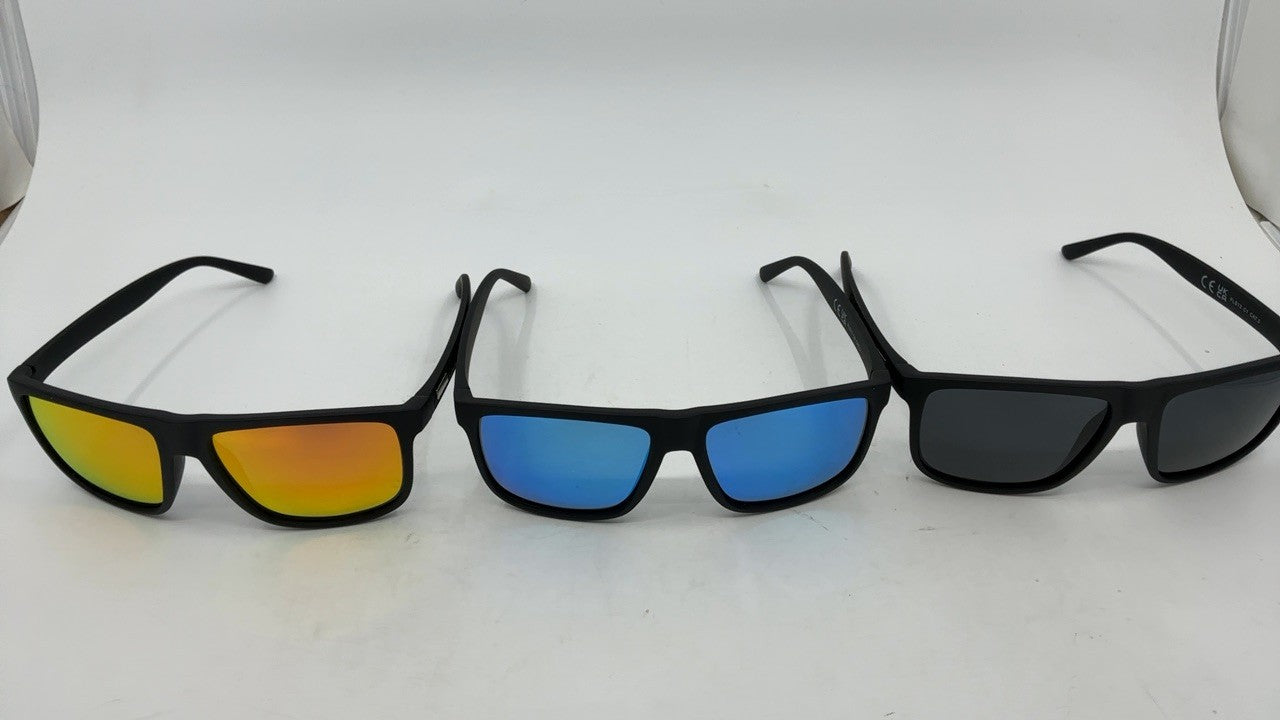 KALIYADI Sunglasses for Men, Polarized, Driving & Fishing, Black/Ice Blue/Red