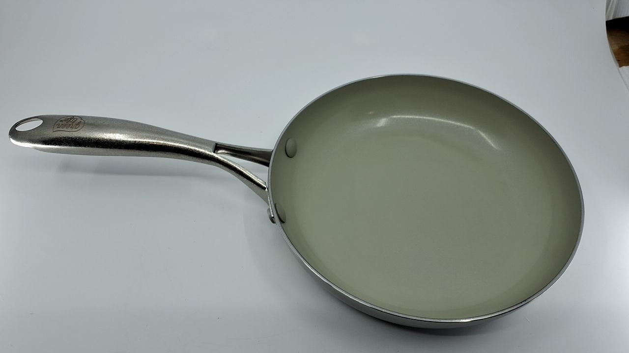GreenLife 8" Ceramic Nonstick Frying Pan, Multi Clad, Dishwasher Safe