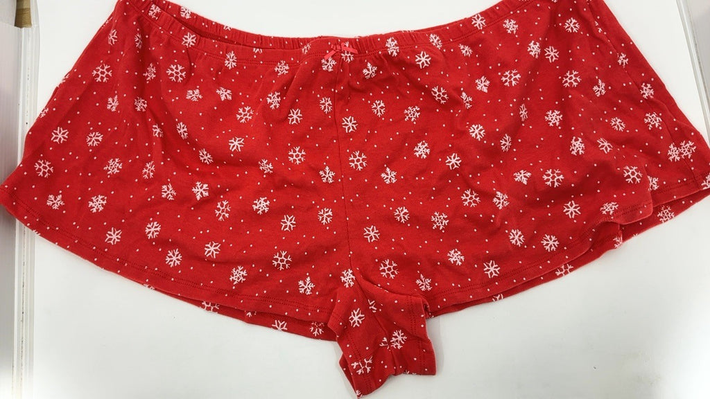 Daze Off Women's Sleep Cami & Short Set, Large, Scarlet Snowflakes