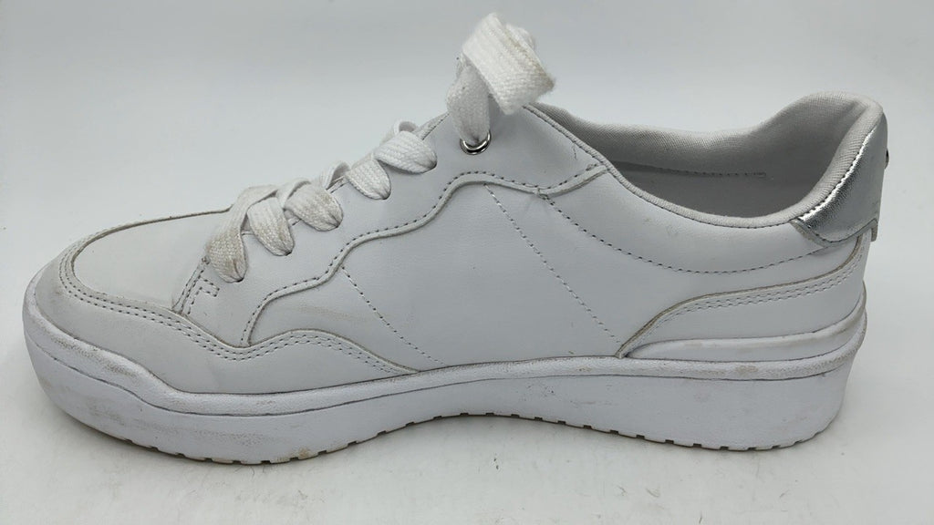 Nine West Women's Aleno Sneaker, White/Silver 141, 8.5