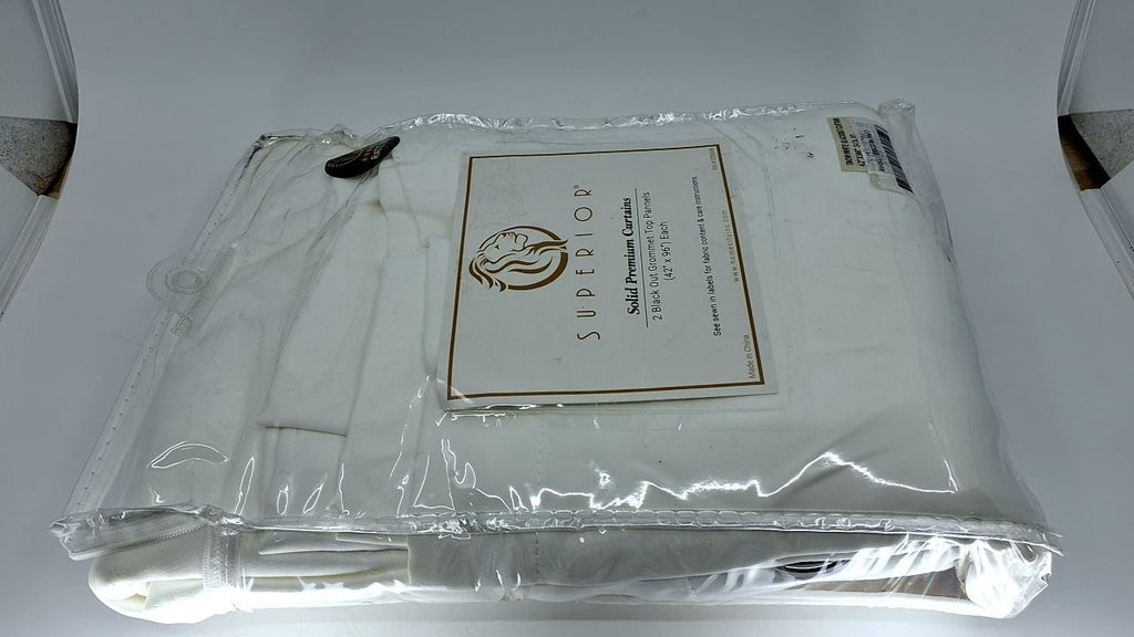 Polyester Blackout Drapes, 42x96 in Snow White, 2 Pack, Energy Smart