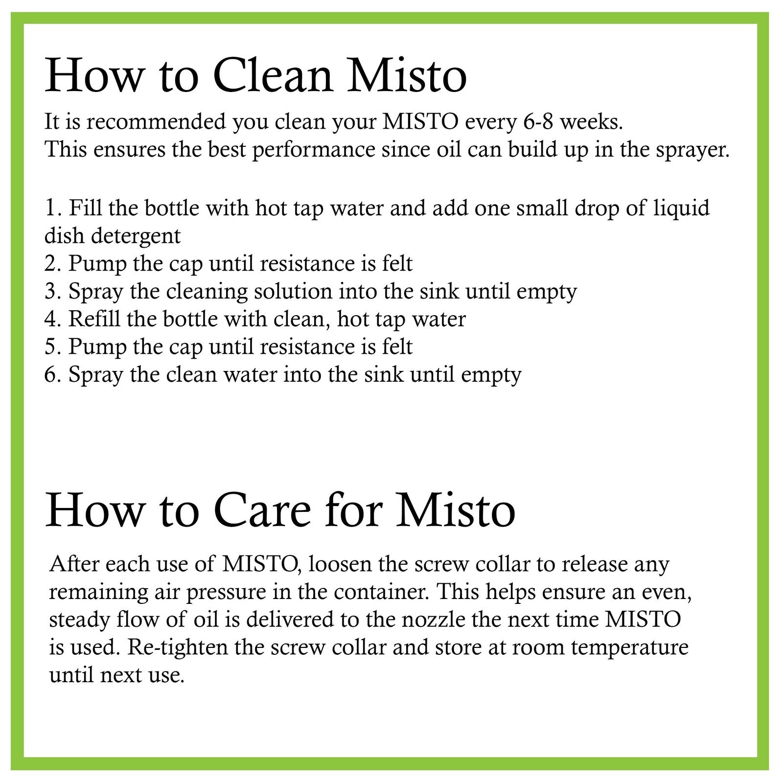 Misto Oil Sprayer, Frosted Glass, 7.75 Inch