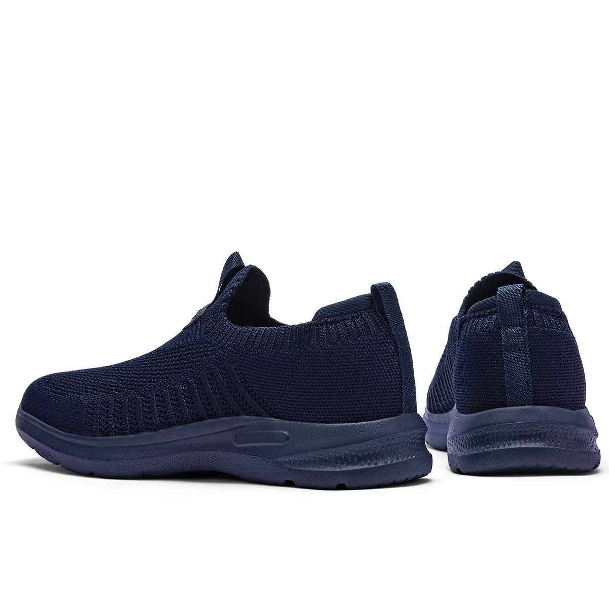 Dark Blue Men's Slip On Running Shoes Lightweight Breathable Sneakers