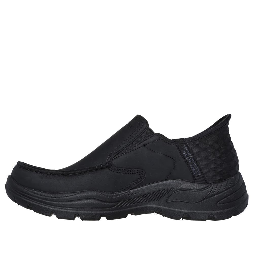 Skechers Men's Arch Fit Motley-Milo Slip-On, BBK (Black/Black), 13 X-Wide