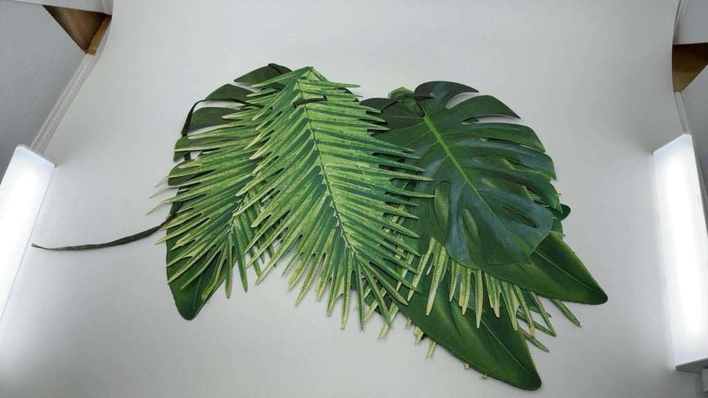 Tropical Palm Leaf Garland Party Decorations, Length 2.6M, 8.5 FT, Green