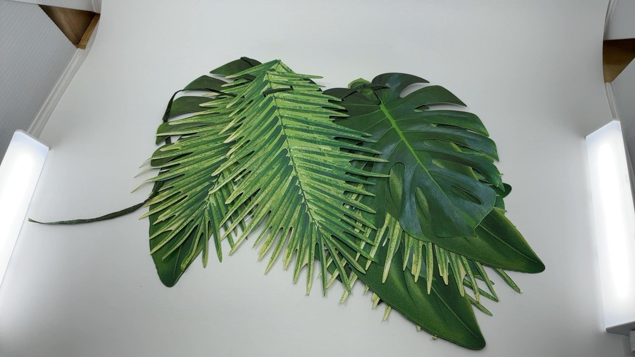 Tropical Palm Leaf Garland Party Decorations, Length 2.6M, 8.5 FT, Green