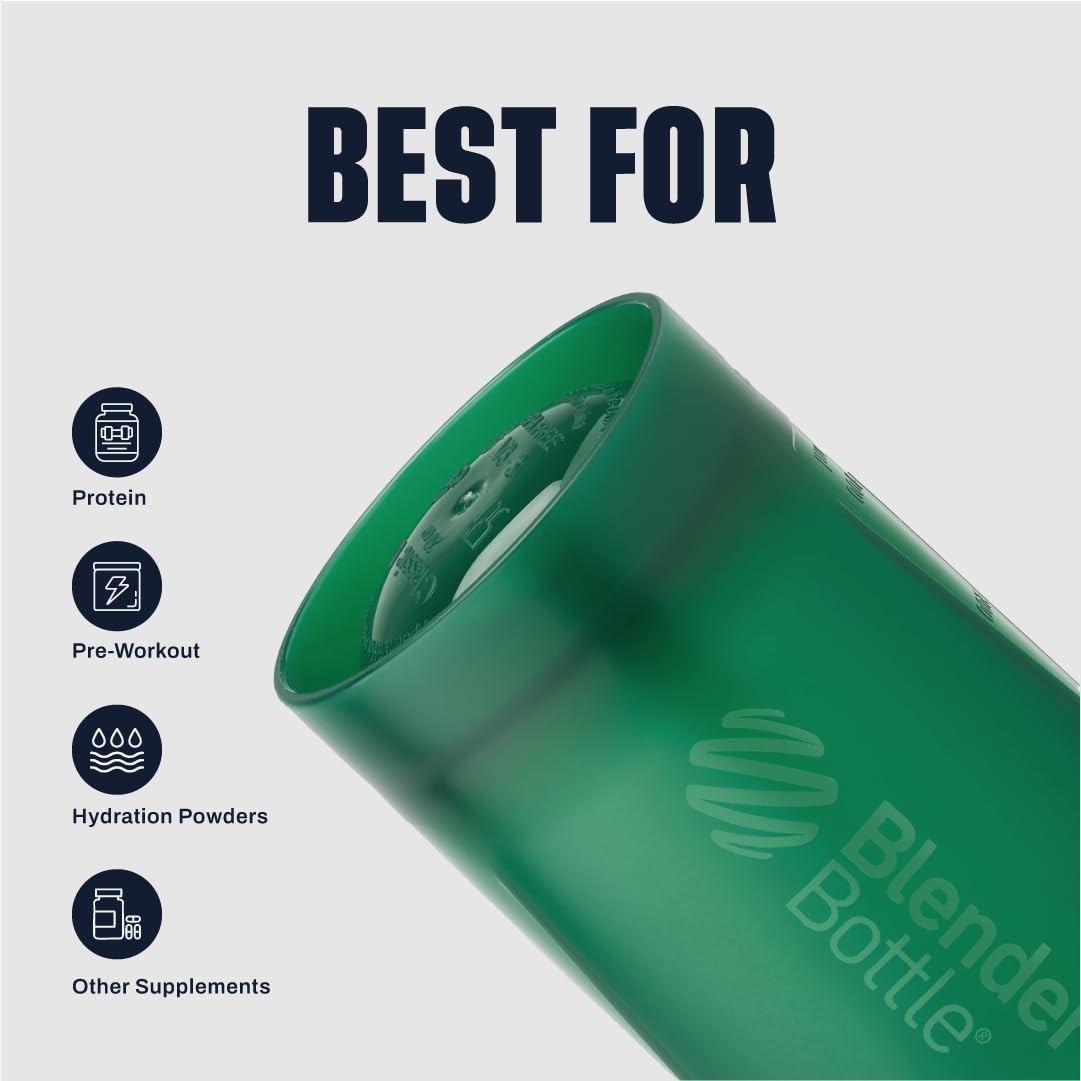 Emerald Green 20-Ounce BlenderBottle Classic V2 Shaker for Protein Shakes