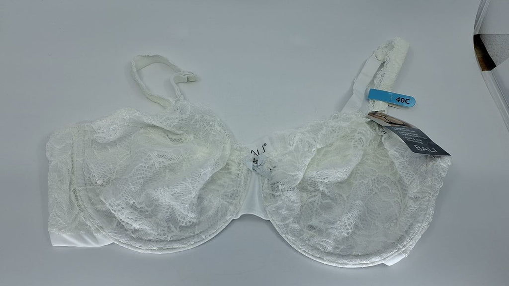 Bali womens Lace Desire Non-foam Underwire Df6543 bra, White, 40C US