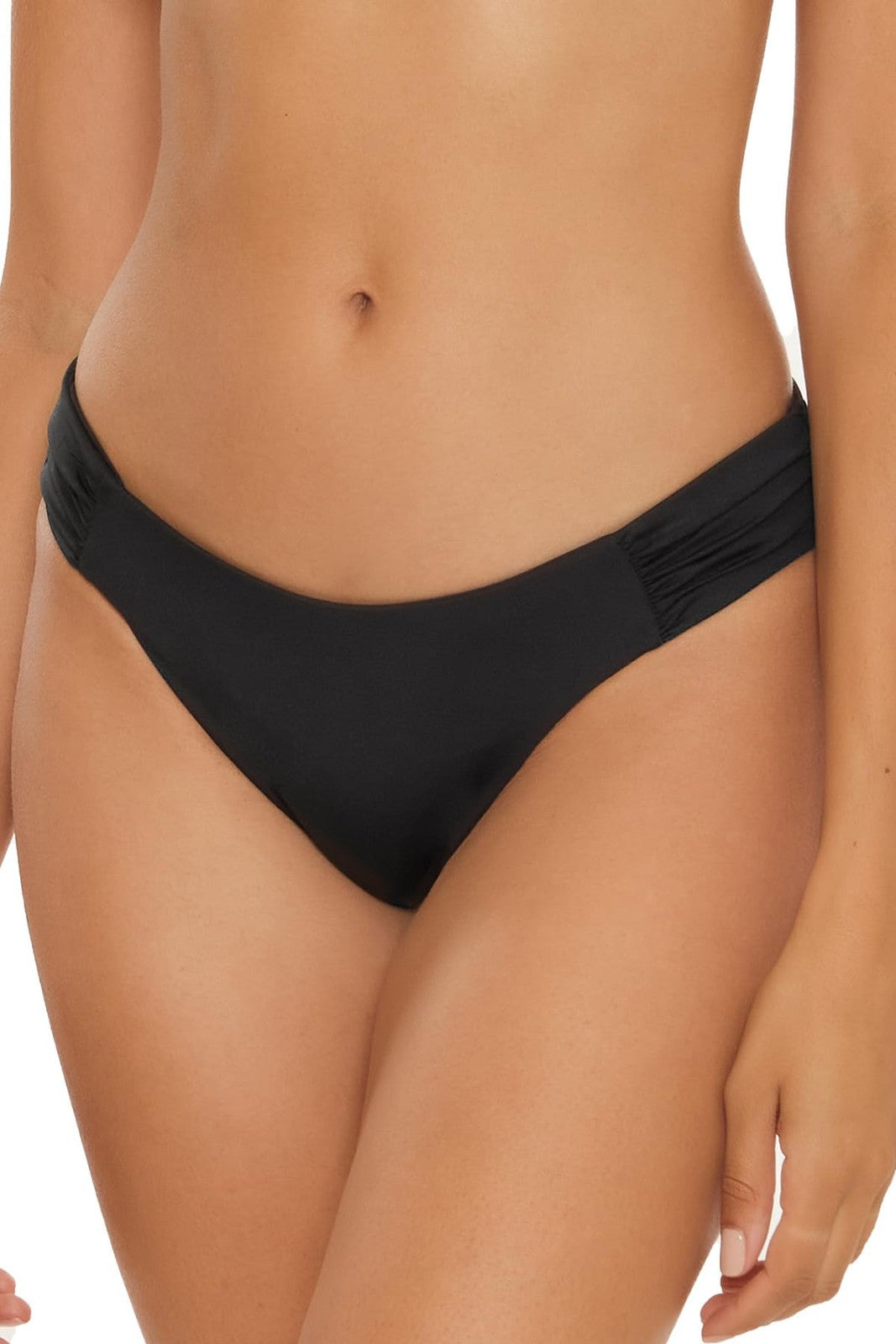 Women's Black Bikini Bottom, BECCA American Tab, Cheeky Coverage, Small