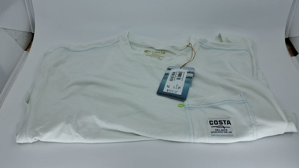 Costa Del Mar Mens Short Sleeve Pocket T-Shirt, Sail, X-Large Blue