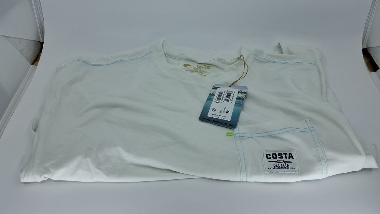 Costa Del Mar Mens Short Sleeve Pocket T-Shirt, Sail, X-Large Blue