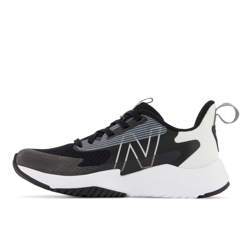 New Balance Kid's Rave Run V2 Lace-up Shoe, Black/White, 6.5 Wide Big Kid