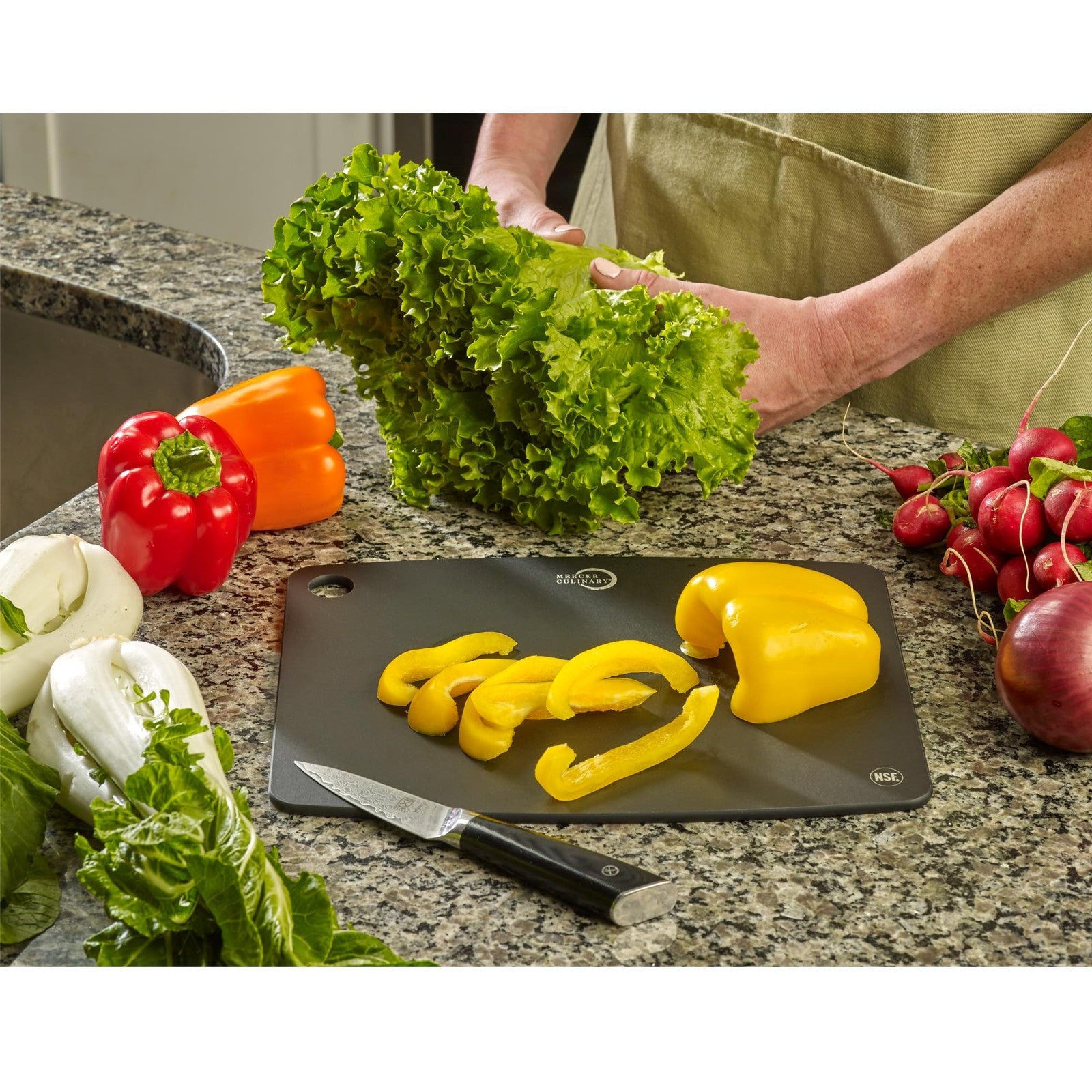Mercer Culinary Composite Cutting Board-11 3/4" X 9 1/4"-NSF, Black
