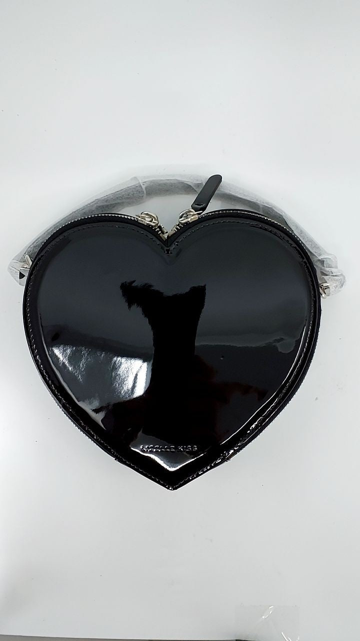 Liselle Kiss Harley Heart Top Handle Crossbody Bag, Black Glossy