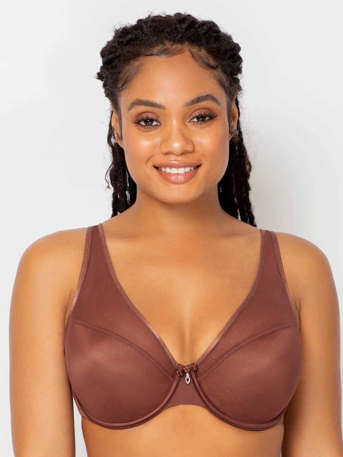 Luxe Seamless Bralette 38D Chocolate Plus Size by Curvy Couture