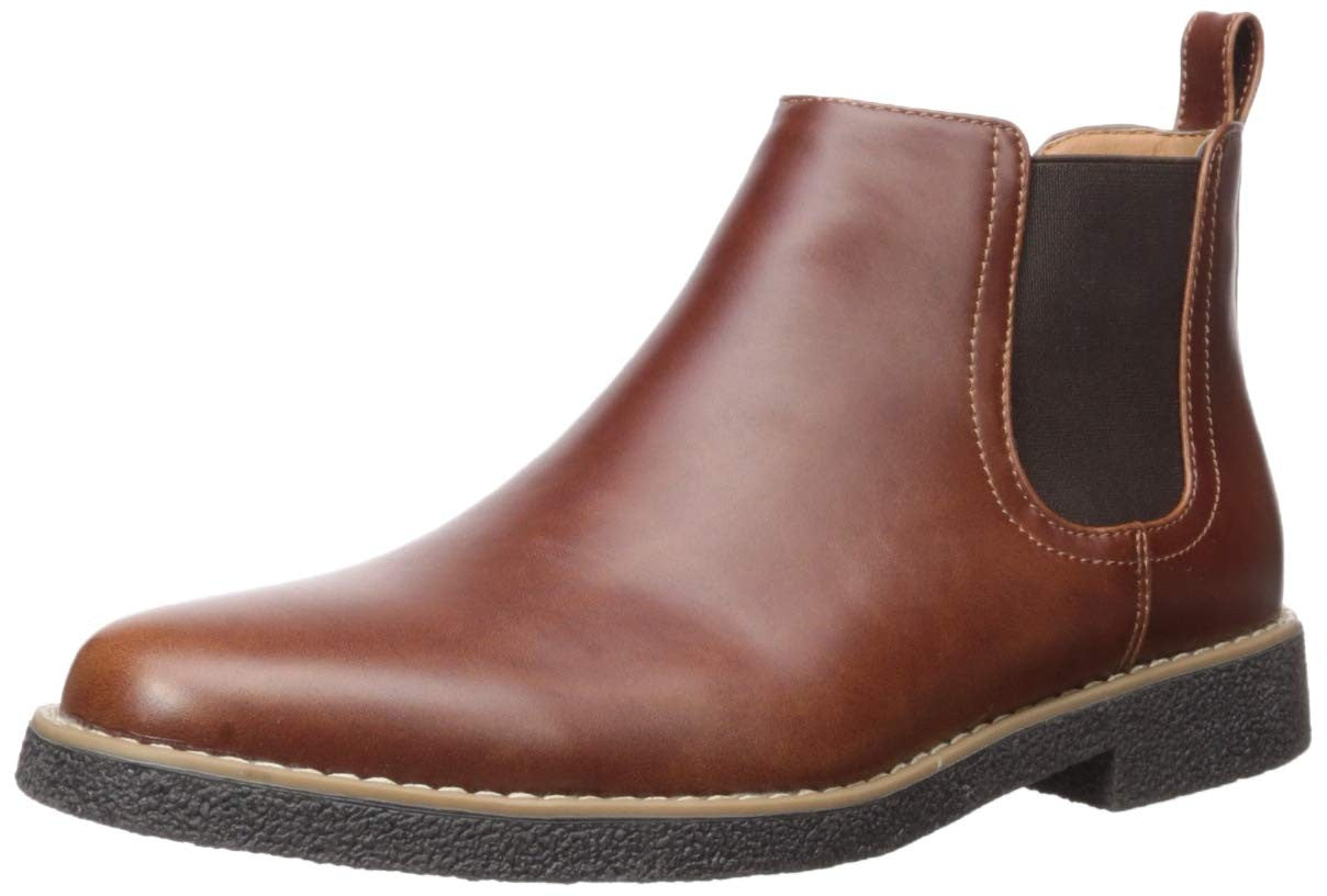 Deer Stags Men's Chelsea Boot 10.5 Wide Redwood/Dark Brown