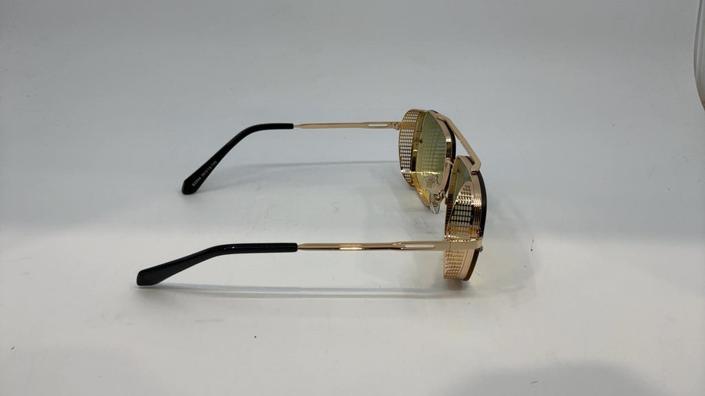 Retro Metal Aviator Sunglasses w/ UV400 Lenses, Gradient Green Pink