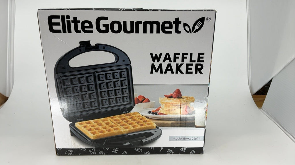 Black Nonstick Belgian Waffle Maker, 2 Slice, Compact Design
