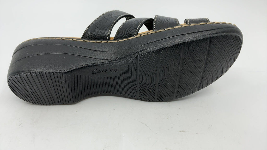 Clarks womens Merliah Karli Sandal, Black Leather, 9 US