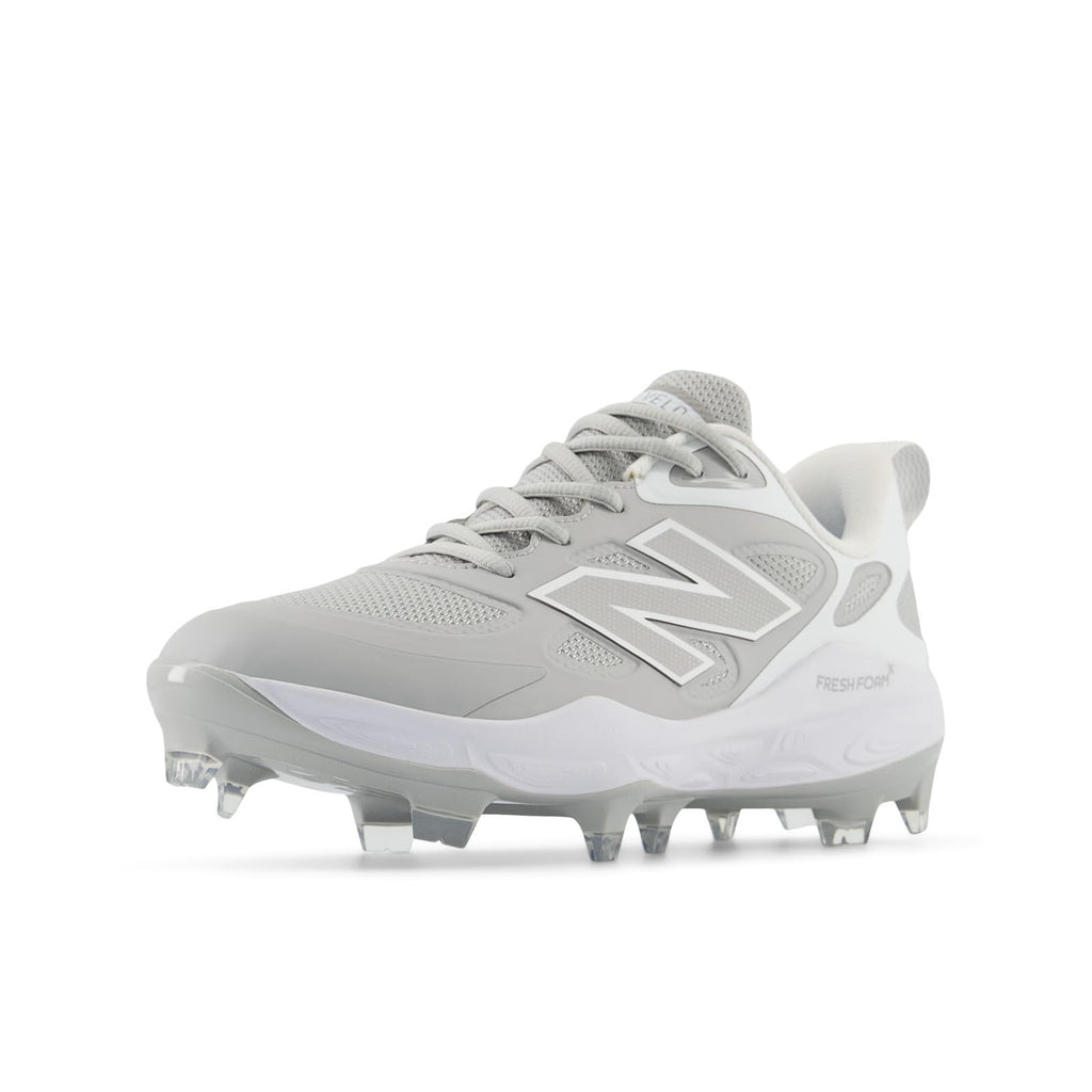 New Balance Women's Fresh Foam Velo V4 Softball Shoe 7.5 Raincloud/White
