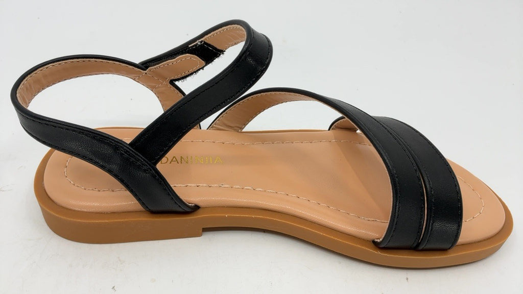 Open Toe Black Sandals for Girls Size 13 Summer Casual Footwear