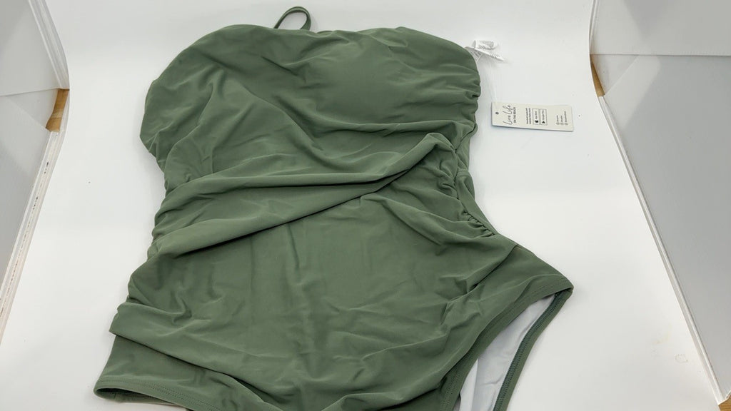 CUPSHE Women's Tummy Control Swimsuit, L, Sage Green, Cutout Back