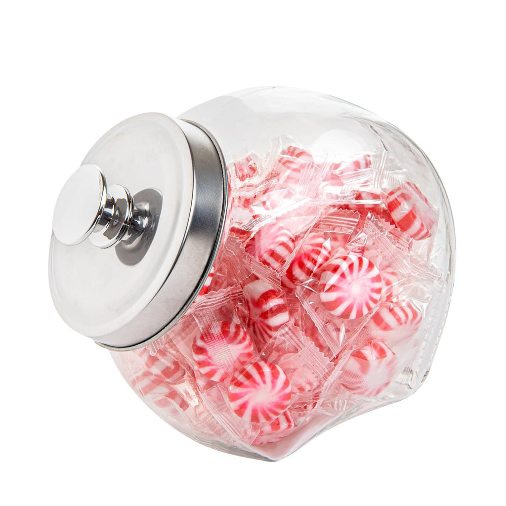 Vetri 0.3 Gallon Glass Penny Jar w/ Chrome Lid - Clear Candy Jar