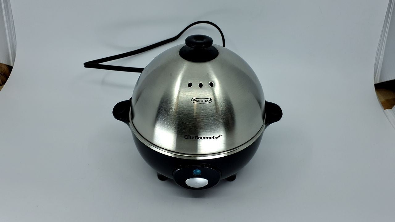 Elite Gourmet EGC-508 Egg Cooker, 7 Egg, Stainless Steel, Auto Shut-Off