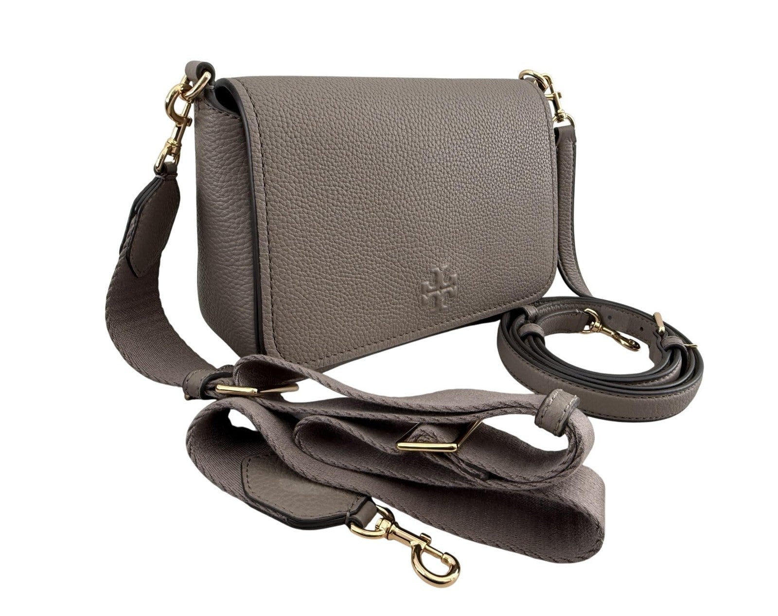 Tory Burch 144688 Thea Flap Grey Heron With Gold Hardware Women's Crossbody Bag